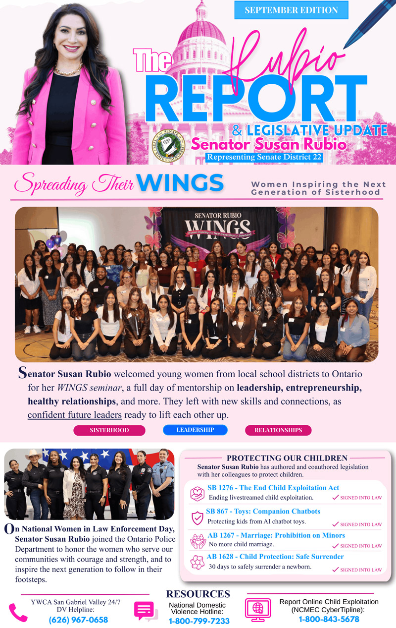 Senator Rubio September Newsletter Flyer